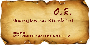 Ondrejkovics Richárd névjegykártya